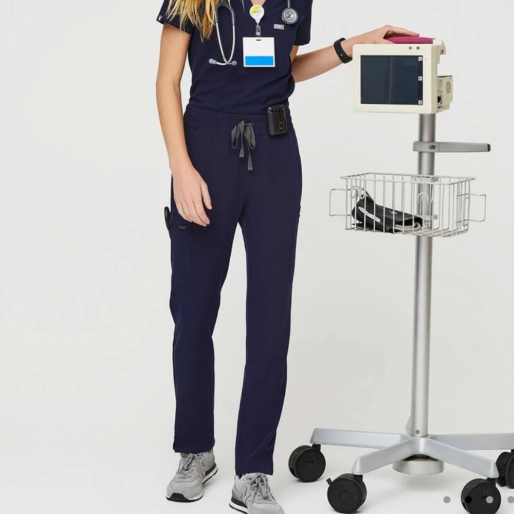Figs High Waisted Blue Scrub Pant
